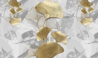 现代简约金色银杏叶图片