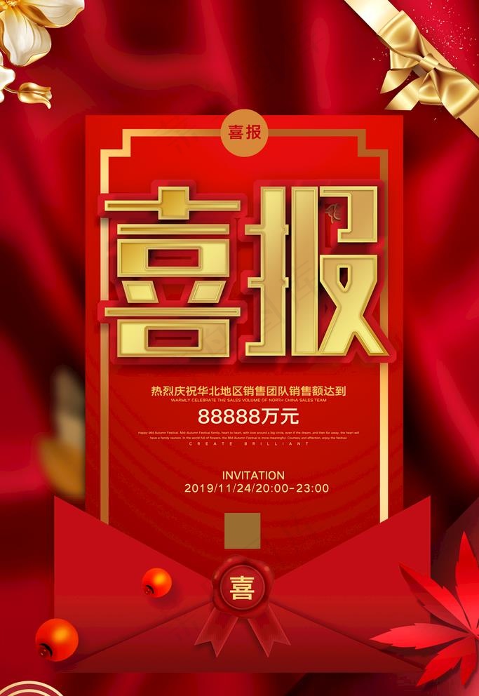 喜报图片(3544X5315(DPI:300))psd模版下载