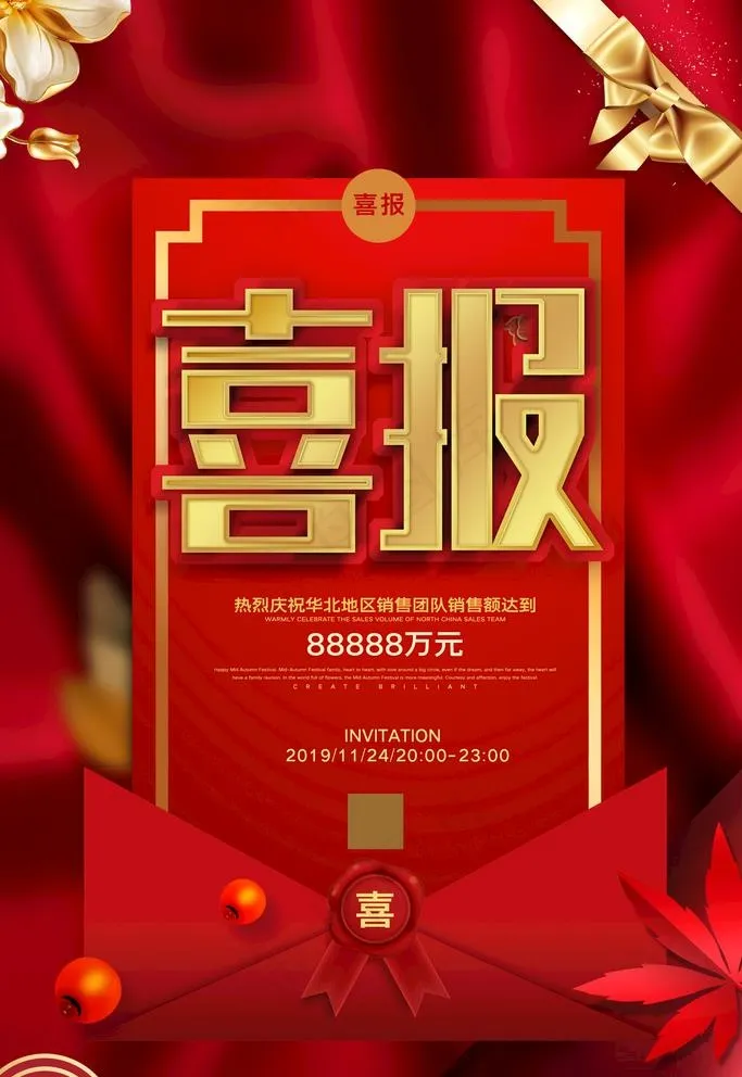 喜报图片(3544X5315(DPI:300))psd模版下载
