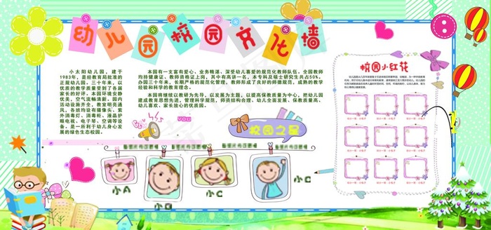 幼儿园文化墙图片(7087X3543(DPI:150))psd模版下载