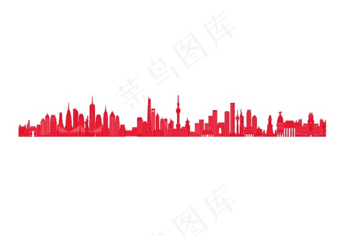 城市剪影图片psd模版下载
