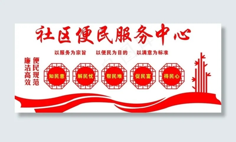 社区便民服务中心图片cdr矢量模版下载