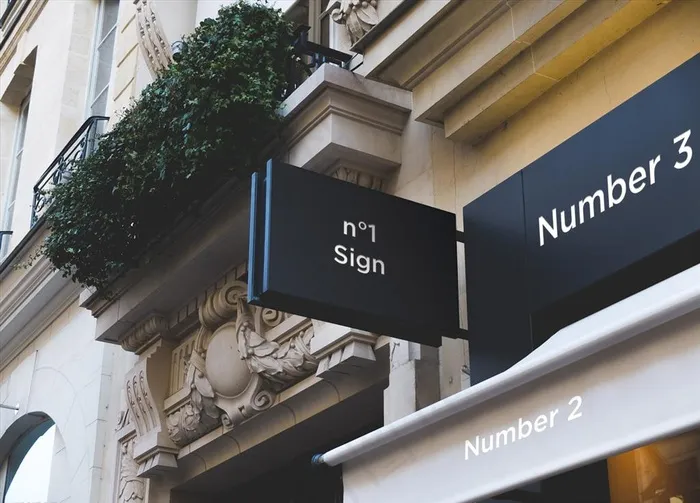 店铺招牌样机图片psd模版下载