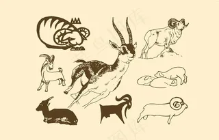 动物图案 羊图片