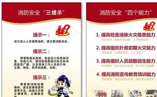 消防三提示 四个能力 消防安全图片