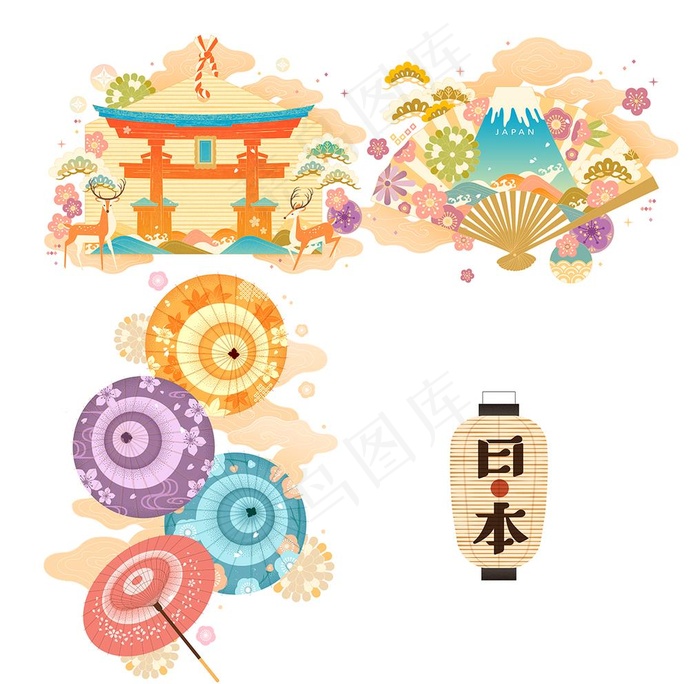 日式矢量元素图片