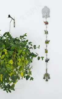 家居卧室墙壁装饰吊篮背景素材图片