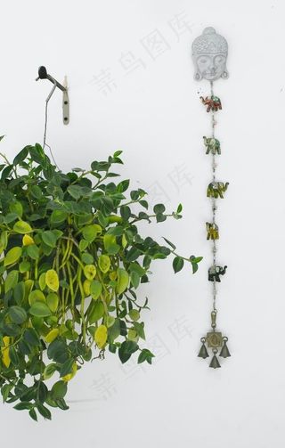 家居卧室墙壁装饰吊篮背景素材图片