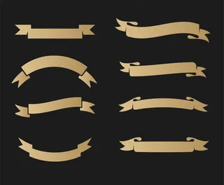 金色矢量飘带图片