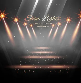 闪耀唯美舞台灯效矢量素材图片