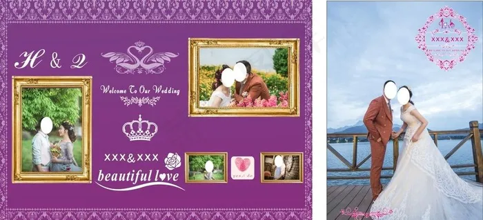 婚庆喷绘图片cdr矢量模版下载