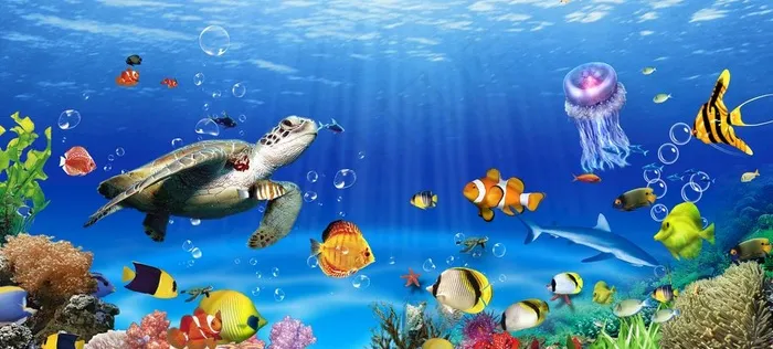 海底世界乐园海洋海报背景素材图片
