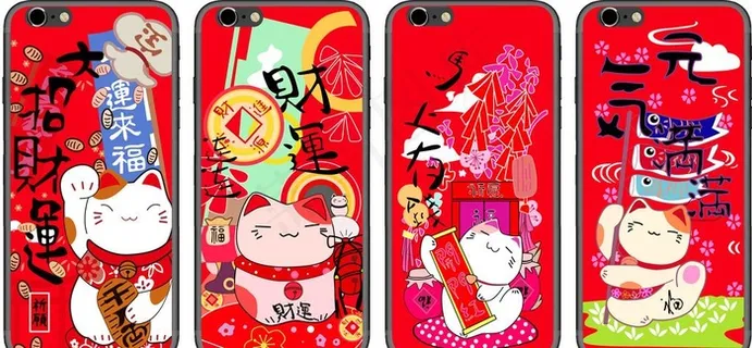 招财猫手机壳图片