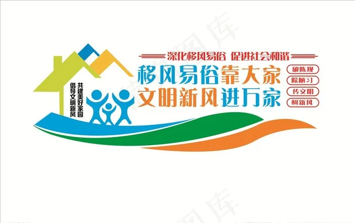 移风易俗图片cdr矢量模版下载