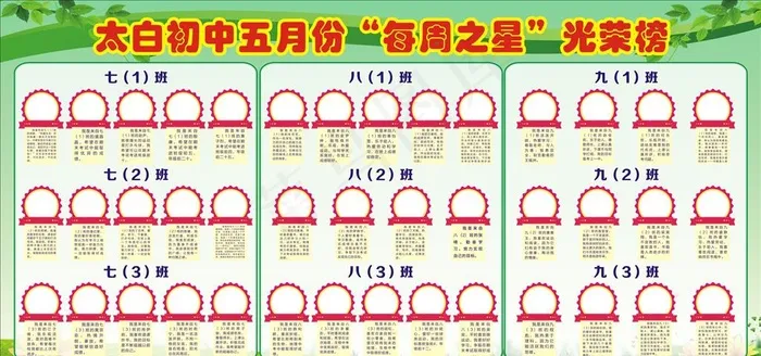 每周之星光荣榜图片(238X119)cdr矢量模版下载