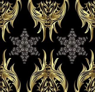 金色花型矢量循环素材图片