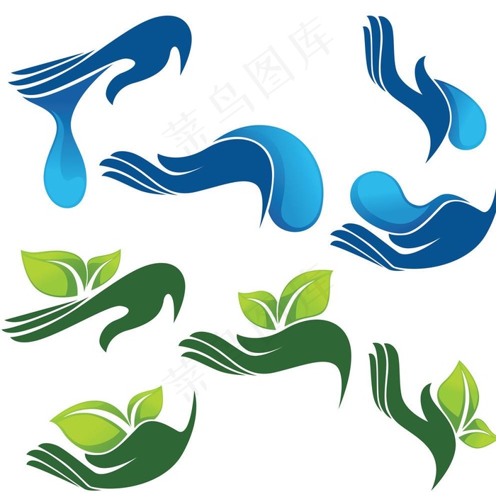 手形绿叶logo图标图片