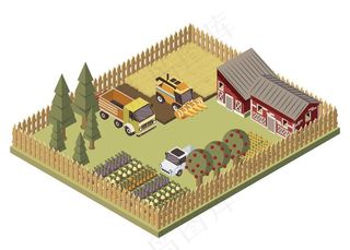 护栏农场立体平面图图片