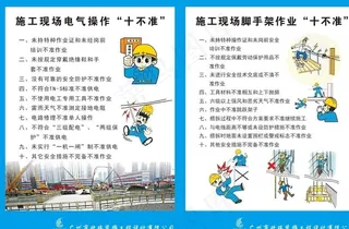施工现场电气操作十不准　脚手架图片