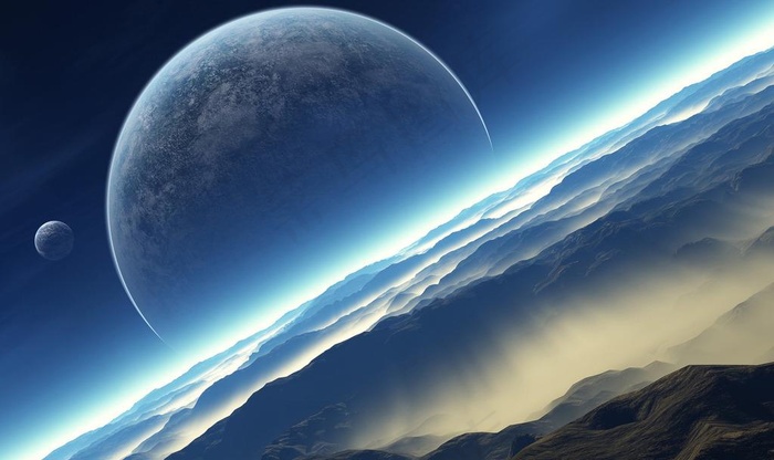 蓝色星空背景图片