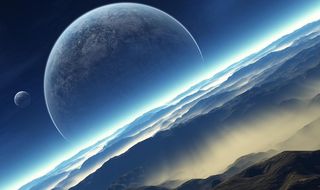 蓝色星空背景图片