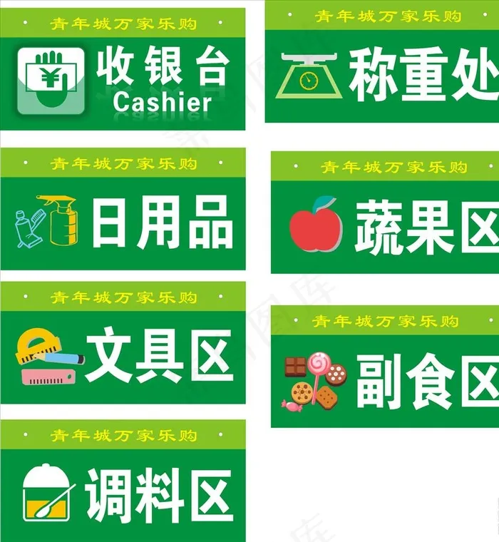 超市指示牌图片cdr矢量模版下载
