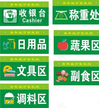 超市指示牌图片