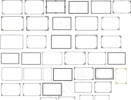 方形花边 奖牌花边 传统花边图片