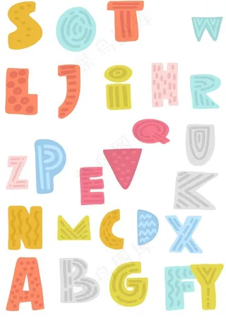 卡通字母图片