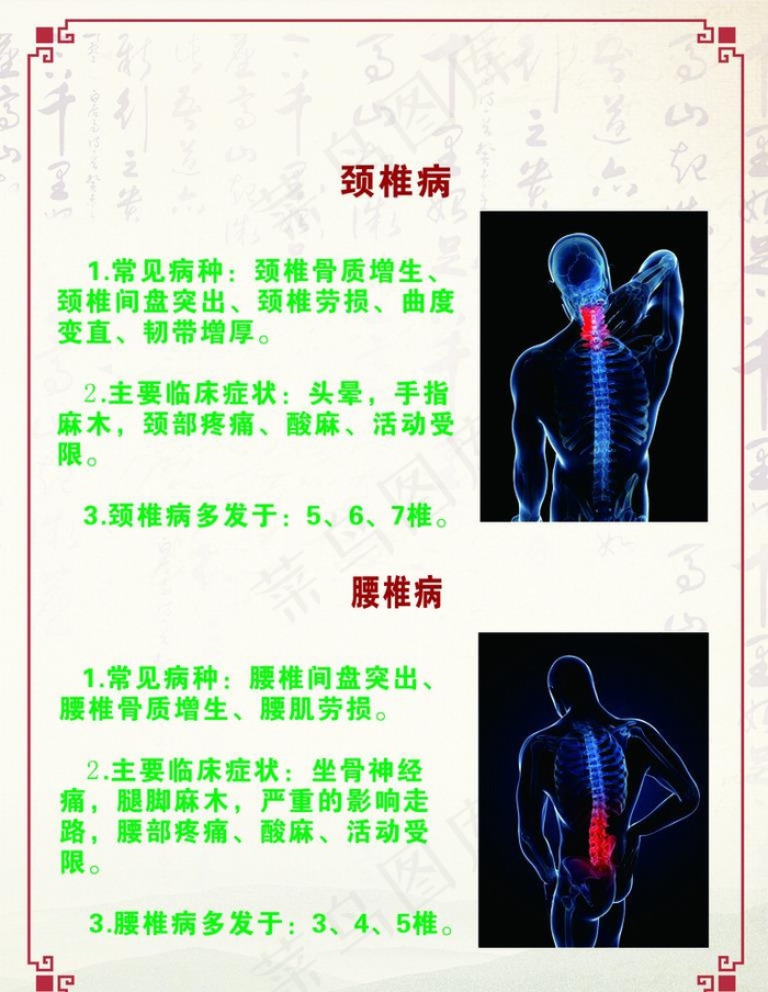 颈椎腰椎展板图片(900X1200)cdr矢量模版下载