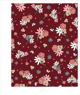 花朵花卉四方连续底纹图片