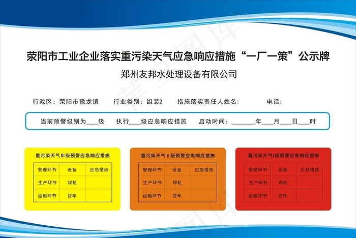 一厂一策公示牌图片cdr矢量模版下载