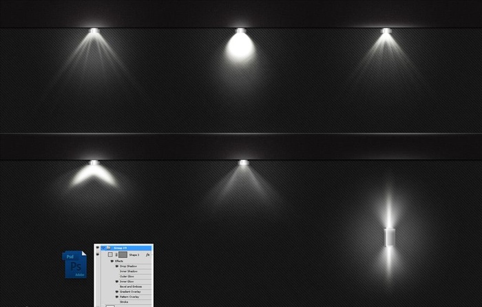 筒灯 效果图片psd模版下载