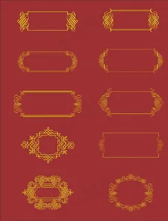 金色边框 金色相框  红色边框图片