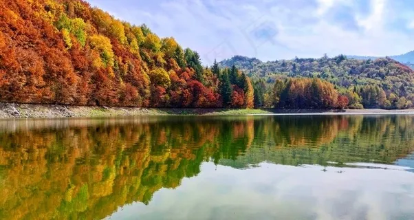 秋天的水库景色图片 秋天的水库景色图片
