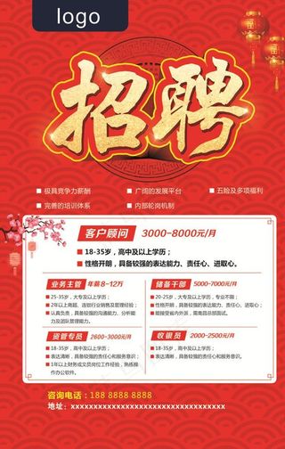 招聘广告 招工广告 新年招聘图片