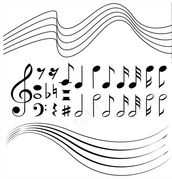 动感音符图片eps,ai矢量模版下载