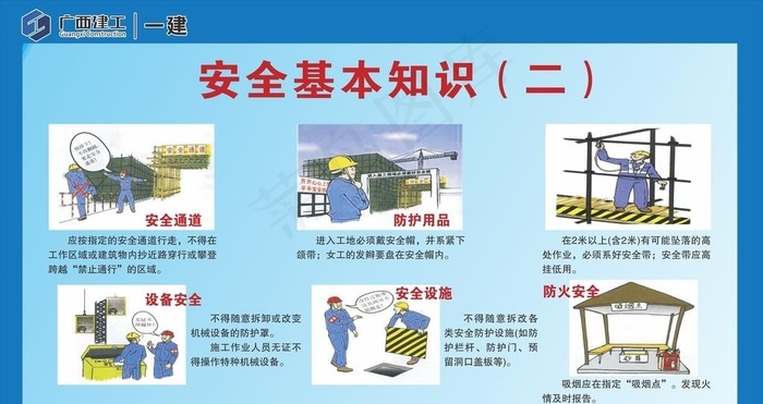 工地安全 基本知识海报展板图片cdr矢量模版下载