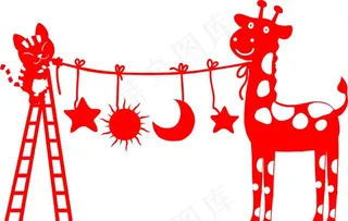 长颈鹿猫咪图片