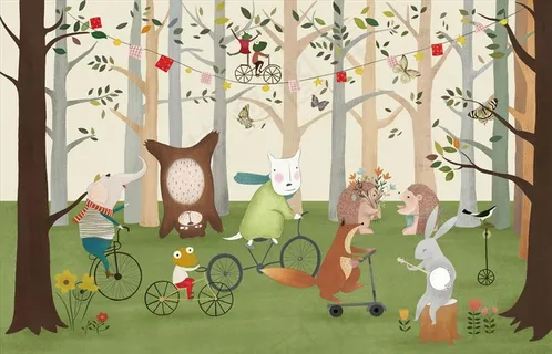 动物卡通背景墙图片