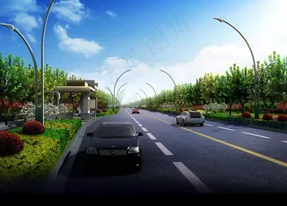 公路 道路绿化 设计图片