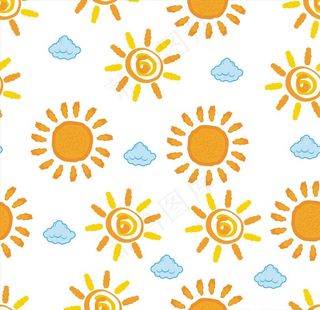 天空白云太阳四方连续底纹图片