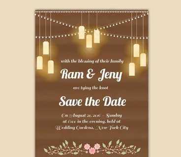 灯泡的婚礼卡图片