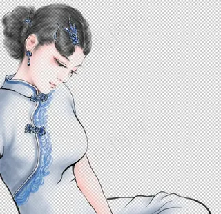 旗袍女士人物民国传统国风素材图片