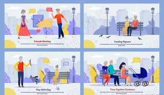 老年人生活插画图片