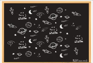 星空涂鸦风粉笔画图片