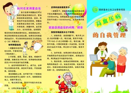预防高血压知识保健三折页图片