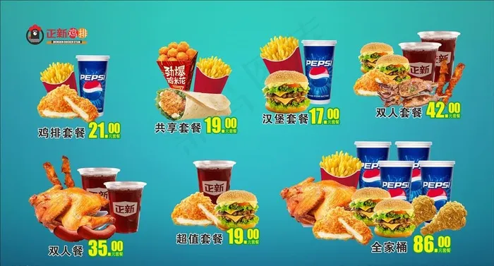 正新鸡排套餐灯箱片图片cdr矢量模版下载