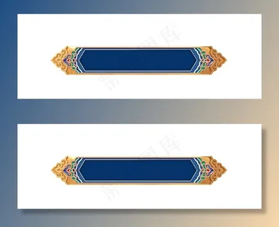 新中式国潮金属立体边框图片