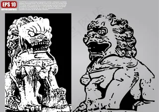 狮子矢量剪影图片